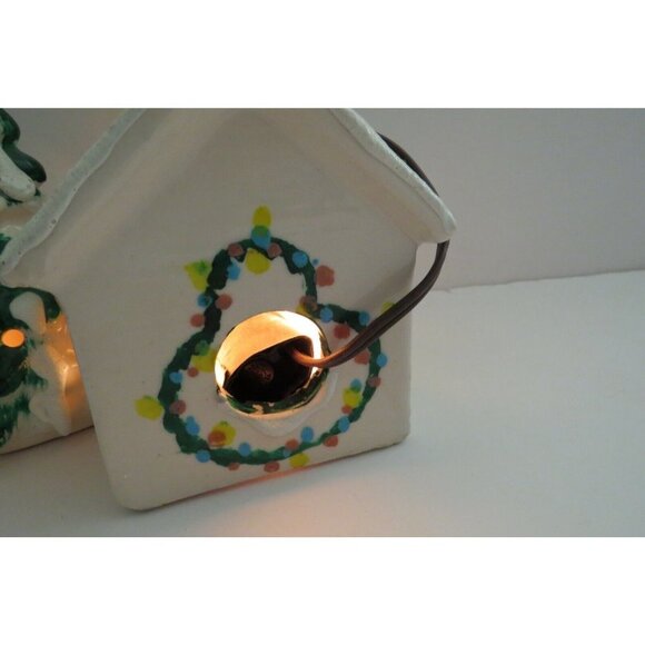 Christmas Village Frosted Church Lamp Lighted Night Scene 9.5" tall x 8" wide - Picture 7 of 9